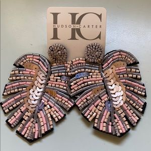 Hudson Carter palm leaf earrings
